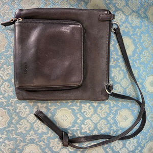 VTG Fossil Black Leather Crossbody Bag One Size